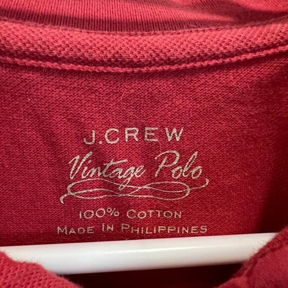 J.Crew Faded Red Vintage Polo 100% Cotton Short Sleeve Medium - Picture 3 of 6
